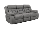 Coaster Higgins Pillow Top Arm Upholstered Motion Sofa Grey Model 602261